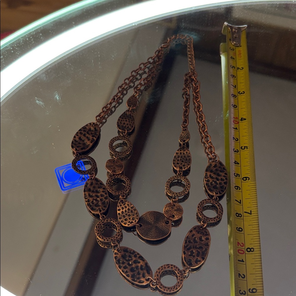 Chic Copper Necklace with Textured Links